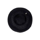 Stud Logo Wool Knit Beret Black