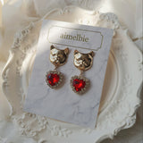 メルビーザキャットシリーズ - レッドハートピアス / Melbie The Cat Series - Red Heart Piercing