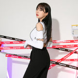 ショルダーウォーマークロップTシャツ / TOP(8994) Shoulder Warmer Crop Tee