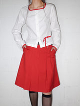 VIVID PLEATS SKIRT (TOMATO)