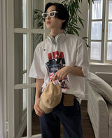 バスケットプリントTシャツ/Basket Print T-shirt (2 color)