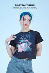 アクアリウムクロップTシャツ / AQUARIUM CROP T-SHIRTS(BK)