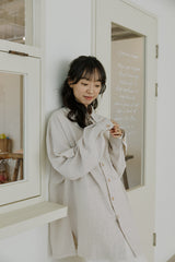 リネンパッチシャツ / unisex linen patch shirts natural