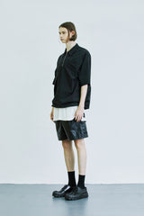アノラック ジップアップ ナイロンシャツ / anorak zipper up nylon shirt black