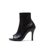 Open Toe Slim Ankle Heel(Matt Black)