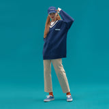BASIC V NECK  KNIT SWEATER_BLUE (6610796839030)