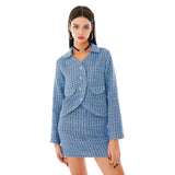 チューリップツイードジャケット / Tulip Tweed Jacket [Blue]
