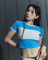 lace linger tee - blue