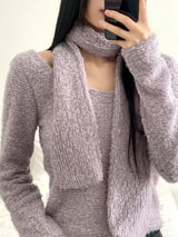 [Wool 20] Baffe Bubble Deep Unneck Knit Scarf Set
