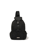 X POCKET STRING NYLON SLINGBAG [BLACK]