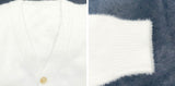 [UNISEX] Over fit angora v-neck knit cardigan (3 Color)