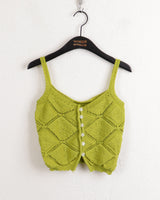 サリーボタンパンチングレイヤードニットノースリーブ / Sally button punching layered knit sleeveless