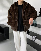 UI Mink Fur Turtleneck Zip-Up Jumper (5 colors)