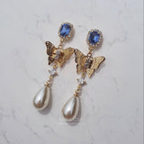 バタフライクイーンイヤリング / Blue Butterfly Queen Earring