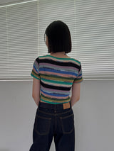 カラーショートスリーブカーディガン/Color short sleeve cardigan (2color)
