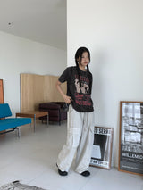 リミッティングビンテージプリントボキシーピグメント半袖Tシャツ