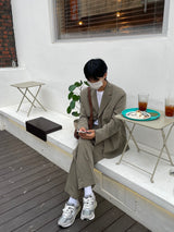 French 3 button set up blazer