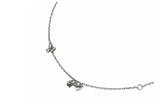 Mixed Mini Pleated Ribbon Necklace (Antique Silver)