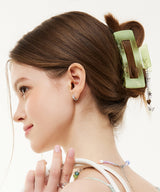ビーズチェーンストラップヘアクリップ
