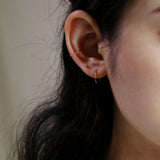 14K GOLD 10MM PIPE RING EARRING (6680875958390)