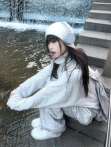 オーバーフィットストライプハーフネックニットウェア / Unisex Overfit Striped Half-necked Knitwear