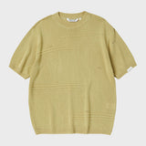 ボリュームラインハーフスリーブニット/VOLUME LINE HALF SLEEVE KNIT (OLIVE)