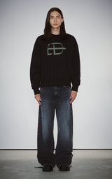 DESTROYED HEM WIDE DENIM_BLACK