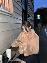 [MADE] Pudding Fur Jacket (Peach Beige)