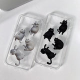 ファットキャットトランスルーセントホワイトフォーンケース / Fat Cat Translucent white Phone Case