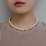 ベージュボールネックレス / beige ball necklace