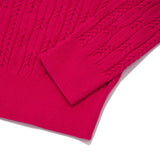 SMALL CHERRY CABLE CROP KNIT [LIGHT BURGUNDY]