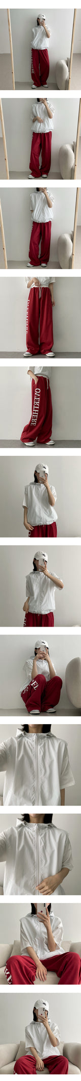 ドニーストリングフードベスト / dony string hooded vest