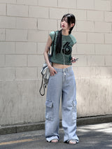 リル16スポーティーメッシュクロップ半袖Tシャツ / RilU 16 Sporty Mesh Crop Short-Sleeved T-Shirt