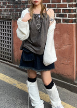 ビッグポケットフリンジビンテージデニムスカート / Big Pocket Fringe Vintage Denim Skirt