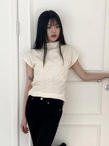 パートルプリーツエンボスハーフポーラー半袖Tシャツ/Pertle Pleated Embossed Half Polar Short Sleeve T-Shirt
