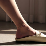 シルバーシンスネークチェーンアンクレット/silver thin snake chain anklet (silver / no spare chain)