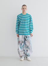ワッペンロングスリーブ / BSR2223FWPO086 BS WAPPEN LONG SLEEVE BLUE GREEN STRIPE