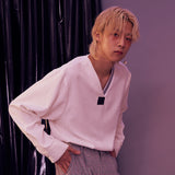 WHITE v-neck shirt (6591807160438)
