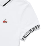 スモールチェリーフレアーピケドレス／SMALL CHERRY FLARED PIQUE DRESS [WHITE]