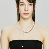 2ウェイハーフリング&ボールネックレス / 2way half ring & ball necklace