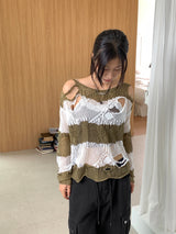 Bild Vintage Damage Stripe Long-Sleeved Knitwear