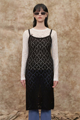 [22S] MESH ARGYLE KNIT ONE PIECE