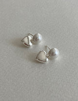 [92.5silver] ハートパールピアス