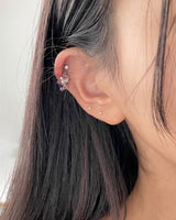 パープルバタフライカフピアス
