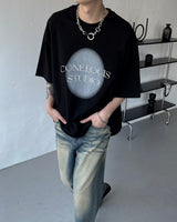 スプレープリントエンブロイダリーショートスリーブTシャツ