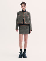 Leona tweed jacket BROWN