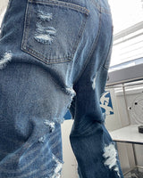 チェンデストロイデニムパンツ / Chen Destroyed Denim Pants (M ~ XL)