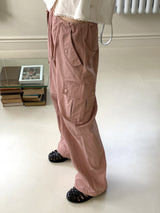Tyra Pink Two Way Jogger Wide Cargo Pants