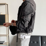 LMN Rectangle Short Hooded Bomber Jacket (3 colors)