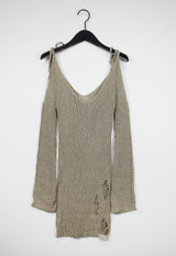 リボンオープンショルダーニット / Ribbon Open Shoulder Knit (4color)